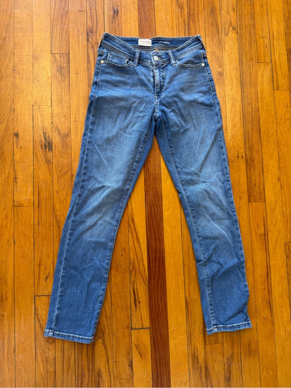 Pilcro Women's Straight-Leg Jeans in Mid Blue